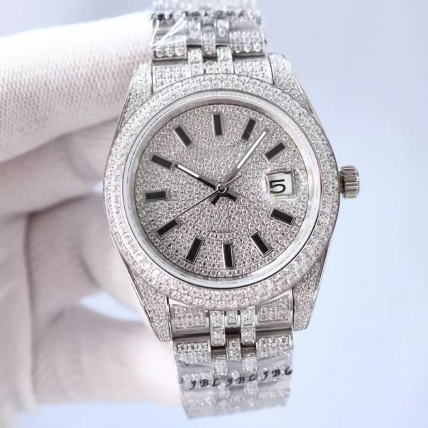 all diamond watch automatic mechanical watch 41mm silver strap stainless steel life waterproof watch fashion watch gift, Slivery;golden
all diamond watch automatic mechanical watch 41mm silver strap stainless steel life waterproof watch fashion watch gift, Slivery;golden