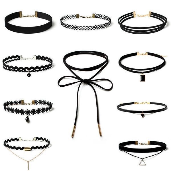 pendant necklaces gothic simple diy jewelry lolita fake collar choker collar chain combination set, Silver
pendant necklaces gothic simple diy jewelry lolita fake collar choker collar chain combination set, Silver