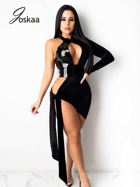 party dresses joskaa patchwork bandage clubwear women one shulder hollow out skinny mini dress backless out robes faux leather vestidos t230, White;black
party dresses joskaa patchwork bandage clubwear women one shulder hollow out skinny mini dress backless out robes faux leather vestidos t230, White;black