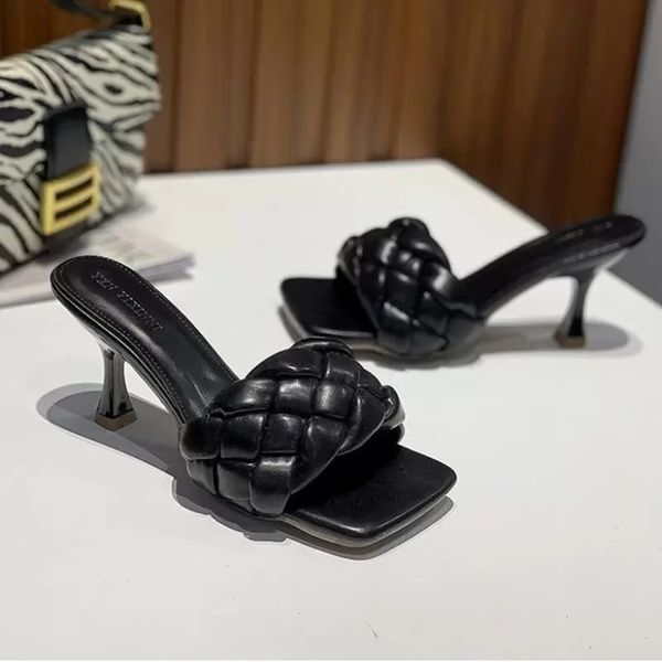 slippers women braided design slides one-line spike heel sandals square toe stiletto mules flip flops fashion shoes, Black
slippers women braided design slides one-line spike heel sandals square toe stiletto mules flip flops fashion shoes, Black