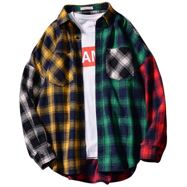 spring hip hop style grid shirts for men fashion spliced colors long sleeve lapel youth single breasted casual loose shirt 621, White;black
spring hip hop style grid shirts for men fashion spliced colors long sleeve lapel youth single breasted casual loose shirt 621, White;black