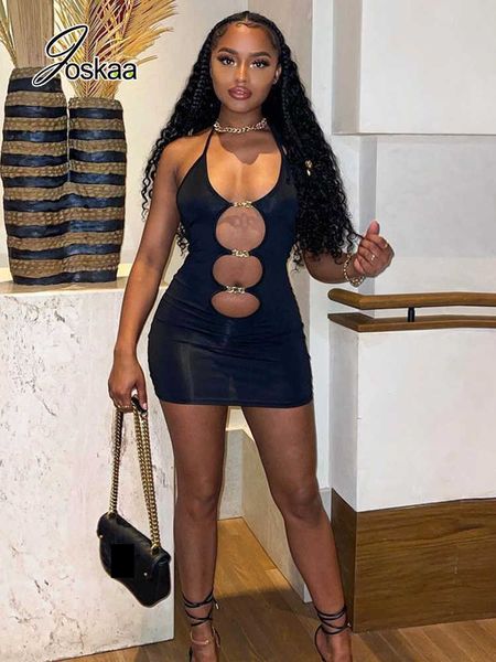 party dresses joskaa black halter sleeveless chain patchwork bodycon dress hollow out mini dresses for women 2022 spring night club wear t23, White;black
party dresses joskaa black halter sleeveless chain patchwork bodycon dress hollow out mini dresses for women 2022 spring night club wear t23, White;black