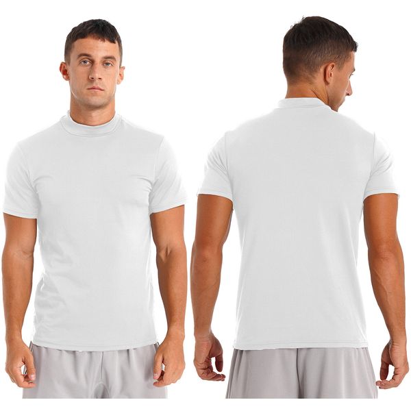 men's casual short sleeve t-shirt solid color round neck ribbed pullover, White;black
men's casual short sleeve t-shirt solid color round neck ribbed pullover, White;black