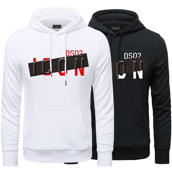 icon d2 hoodie spring icon hoodie men and autumn dsq2 new men's loose hooded sweater fashion korean cotton casual d2 dtdm909, Black
