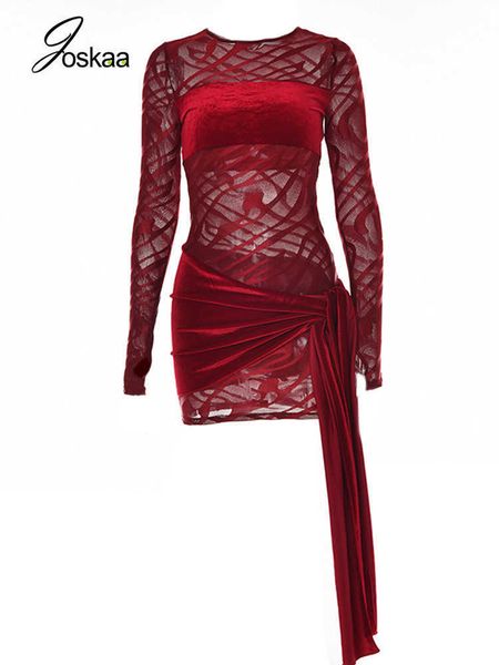 party dresses joskaa patchwork mesh see through red mini dresses women round neck long sleeve bandage bodycon dress 2022 party clubwear t230, White;black
party dresses joskaa patchwork mesh see through red mini dresses women round neck long sleeve bandage bodycon dress 2022 party clubwear t230, White;black