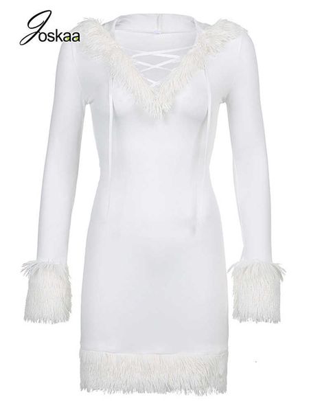 party dresses joskaa fur patchwork mini dress v-neck long sleeve hooded white dresses for women 2022 winter fashion high street clothes t230, White;black
party dresses joskaa fur patchwork mini dress v-neck long sleeve hooded white dresses for women 2022 winter fashion high street clothes t230, White;black