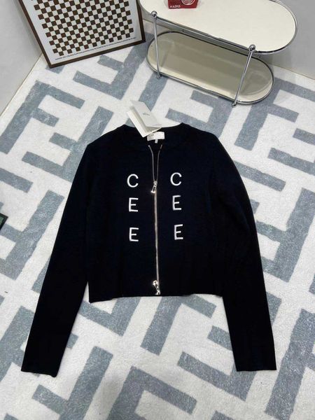 cee 2023 women sweaters designer luxury long fashion embroidered logo letter simple double zipper knitted pullover sweater, White;black
cee 2023 women sweaters designer luxury long fashion embroidered logo letter simple double zipper knitted pullover sweater, White;black