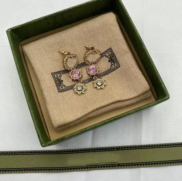 luxury designer long dangle chandelier earrings stud women girls pink diamond flower shape drop earrings with box, Silver
luxury designer long dangle chandelier earrings stud women girls pink diamond flower shape drop earrings with box, Silver