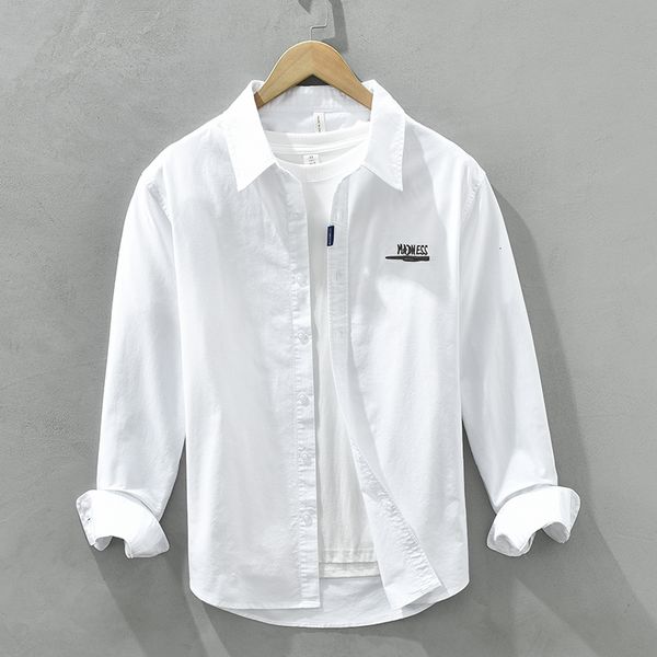 men's casual shirts 2023 spring letter embroidery for men long sleeve cotton male turndown collar button up shirt 230211, White;black
men's casual shirts 2023 spring letter embroidery for men long sleeve cotton male turndown collar button up shirt 230211, White;black
