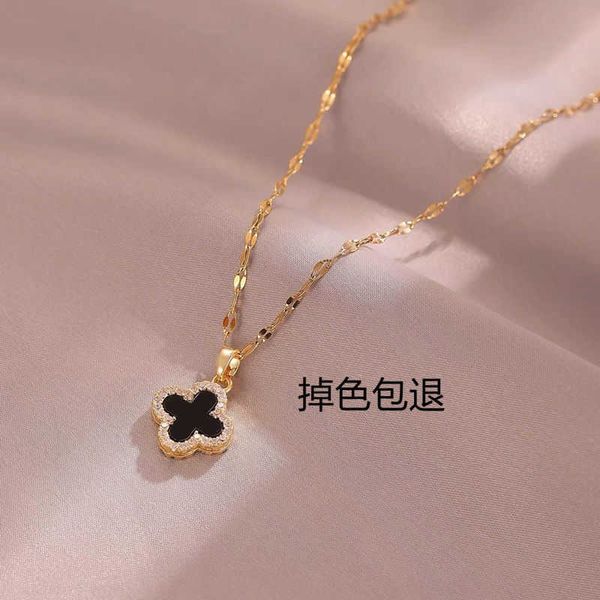 pendant necklaces tiktok same 0 steel black and white four leaf clover necklace light luxury new female fashion niche design versatile penda, Silver
pendant necklaces tiktok same 0 steel black and white four leaf clover necklace light luxury new female fashion niche design versatile penda, Silver