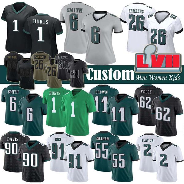 1 jalen hurts a.j. brown custom football jersey jason kelce devonta smith haason reddick miles sanders fletcher cox philadelphia eagles bran, Black;red
1 jalen hurts a.j. brown custom football jersey jason kelce devonta smith haason reddick miles sanders fletcher cox philadelphia eagles bran, Black;red