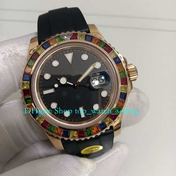 everose gold 904l steel watches for men's automatic watch mens 40mm black dial rainbow sapphires cal.3135 automatic v12 mechanical rubb, Slivery;black
everose gold 904l steel watches for men's automatic watch mens 40mm black dial rainbow sapphires cal.3135 automatic v12 mechanical rubb, Slivery;black