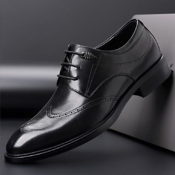 men brogue shoes new tide retro casual genuine leather pointed black business wedding shoes for men d2a9
men brogue shoes new tide retro casual genuine leather pointed black business wedding shoes for men d2a9