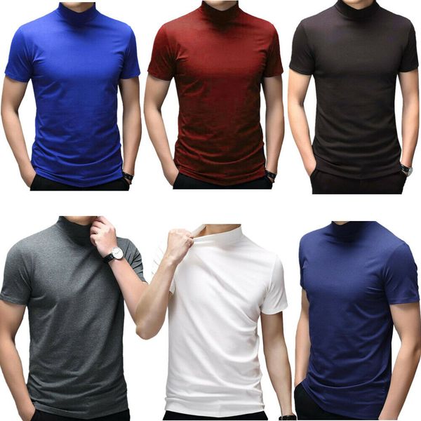 mens mock neck short sleeve t-shirt solid color slim fit undershirt casual, White;black
mens mock neck short sleeve t-shirt solid color slim fit undershirt casual, White;black