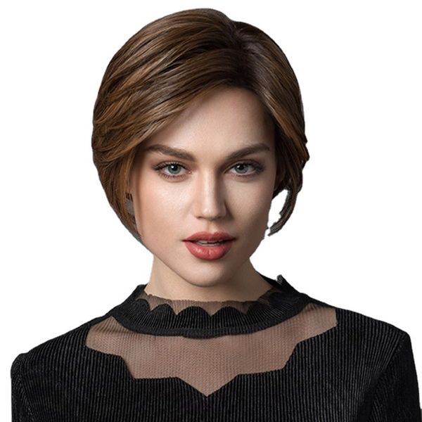 european and american wig short hair cover, internet celebrity bobo head brown short hair chemical fiber wig, Black
european and american wig short hair cover, internet celebrity bobo head brown short hair chemical fiber wig, Black
