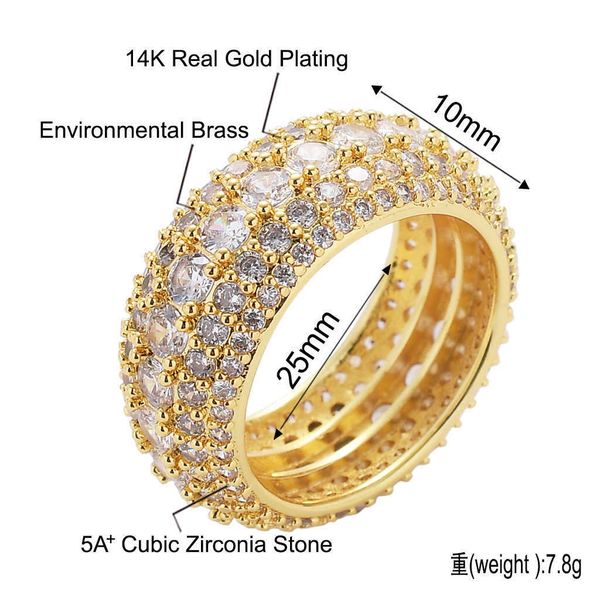 earhip-hop men's five rows full of zircon fashion aggressive trendy 18k gold-plated hiphop ring, Silver
earhip-hop men's five rows full of zircon fashion aggressive trendy 18k gold-plated hiphop ring, Silver