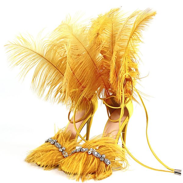 high heel 12cm feather rhinestone sandals women thin high heel fashion fur wedding bridal shoes lady gladiators, Black
high heel 12cm feather rhinestone sandals women thin high heel fashion fur wedding bridal shoes lady gladiators, Black