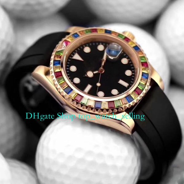 rose gold watches for with box men 40mm rainbow diamond bezel black dial rubber bracelet asia 2813 movement mechanical mens automatic watch, Slivery;golden
rose gold watches for with box men 40mm rainbow diamond bezel black dial rubber bracelet asia 2813 movement mechanical mens automatic watch, Slivery;golden
