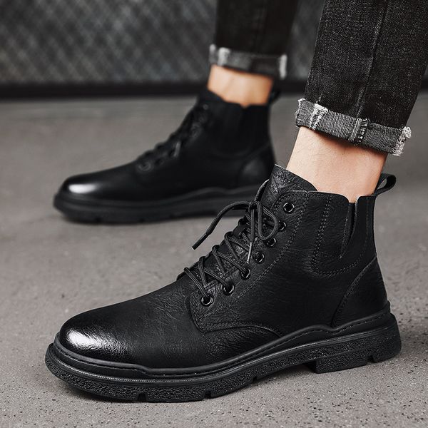 martin boots men's autumn and winter new men's shoes high cotton shoes true super fiber leather work clothes boots medium warm cas, Black
martin boots men's autumn and winter new men's shoes high cotton shoes true super fiber leather work clothes boots medium warm cas, Black