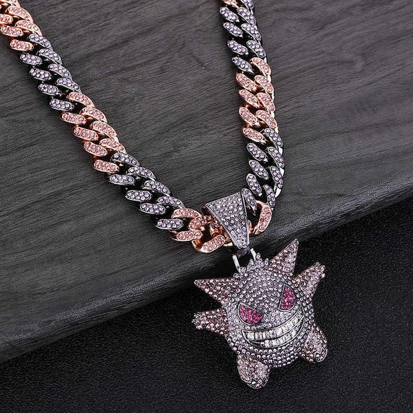 pendant necklaces naguy hip hop ins 0 steel fried dough twist chain geng ghost pendant head rap boy cuban quality full diamond thick necklac, Silver
pendant necklaces naguy hip hop ins 0 steel fried dough twist chain geng ghost pendant head rap boy cuban quality full diamond thick necklac, Silver