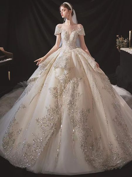 african dubai elegant long sleeves a-line wedding dresses sheer crew neck lace appliques beaded vestios de novia bridal gowns with buttons p, White
african dubai elegant long sleeves a-line wedding dresses sheer crew neck lace appliques beaded vestios de novia bridal gowns with buttons p, White