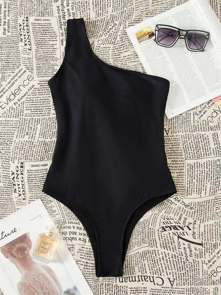 women's swimwear one piece swimsuit women 2023 new solid one shoulder swimwear backless bodysuit monokini summer beach bathing suit fem, White;black
women's swimwear one piece swimsuit women 2023 new solid one shoulder swimwear backless bodysuit monokini summer beach bathing suit fem, White;black
