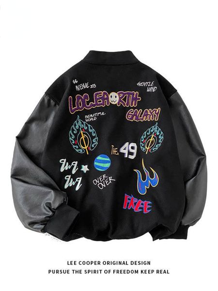 womens jackets embroidery american pu leather jacket for women cotton baseball uniform jacket women jacket couple trend spring and autumn 23, Black;brown
womens jackets embroidery american pu leather jacket for women cotton baseball uniform jacket women jacket couple trend spring and autumn 23, Black;brown