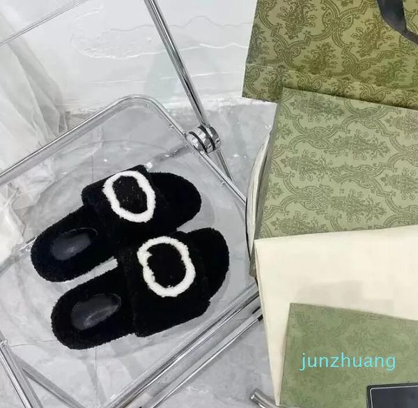 with box designer luxury ladies flat slippers premium wool ladies classic sandals 234 green white casual wearproof sandal fashion warm wo mz, Black
with box designer luxury ladies flat slippers premium wool ladies classic sandals 234 green white casual wearproof sandal fashion warm wo mz, Black