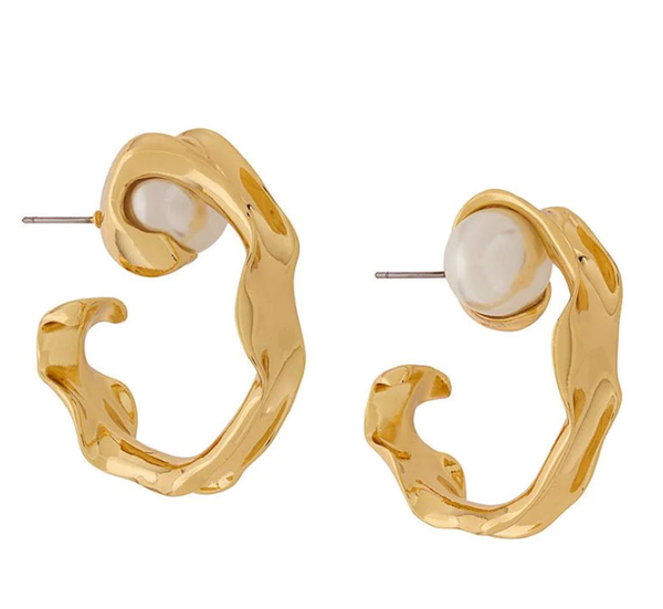 quality pearl water ripple earrings for women french style internet celebrity personalized eardrops new trendy simple earrings, Golden;silver
quality pearl water ripple earrings for women french style internet celebrity personalized eardrops new trendy simple earrings, Golden;silver