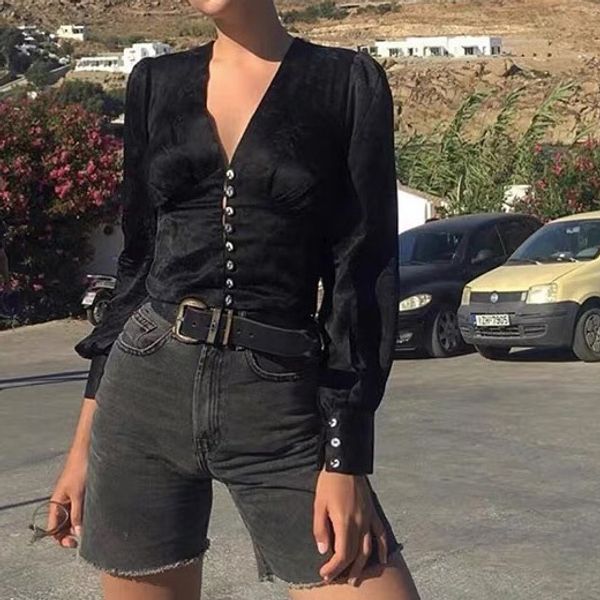 women's blouses shirts 100 silk satin jacquard puff sleeve blouse shirt female whiteblack stylish 230213, White
women's blouses shirts 100 silk satin jacquard puff sleeve blouse shirt female whiteblack stylish 230213, White