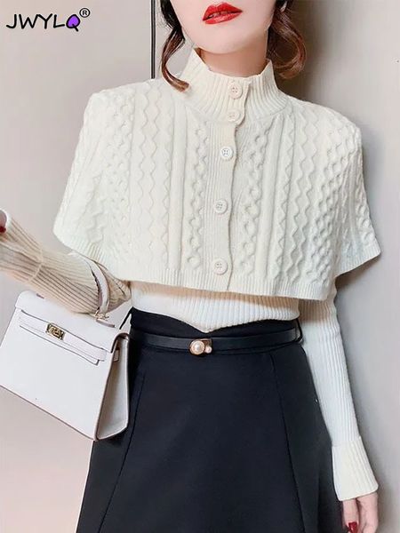 women s sweaters temperament cape knit two piece set women fashion v neck long sleeve pullover sweater stand collar cardigan shawl suits 230, White;black
women s sweaters temperament cape knit two piece set women fashion v neck long sleeve pullover sweater stand collar cardigan shawl suits 230, White;black