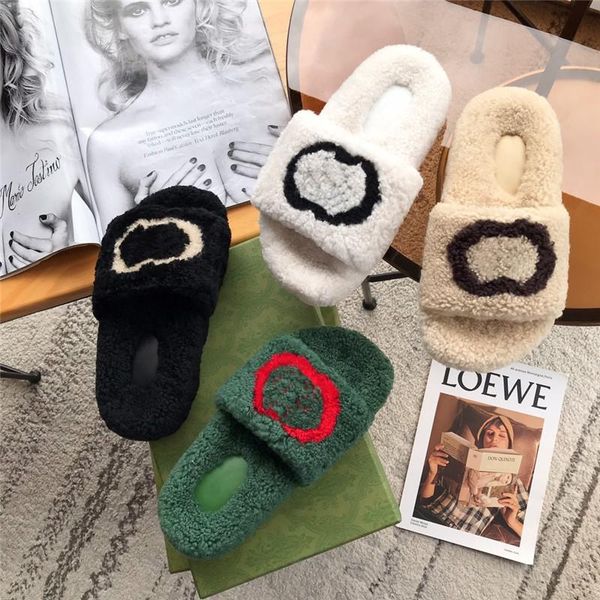 with box 2021 fall winter ladies slippers luxury designer wool flip-flops fluffy furry letter pink white logo embroidered flats od, Black
with box 2021 fall winter ladies slippers luxury designer wool flip-flops fluffy furry letter pink white logo embroidered flats od, Black