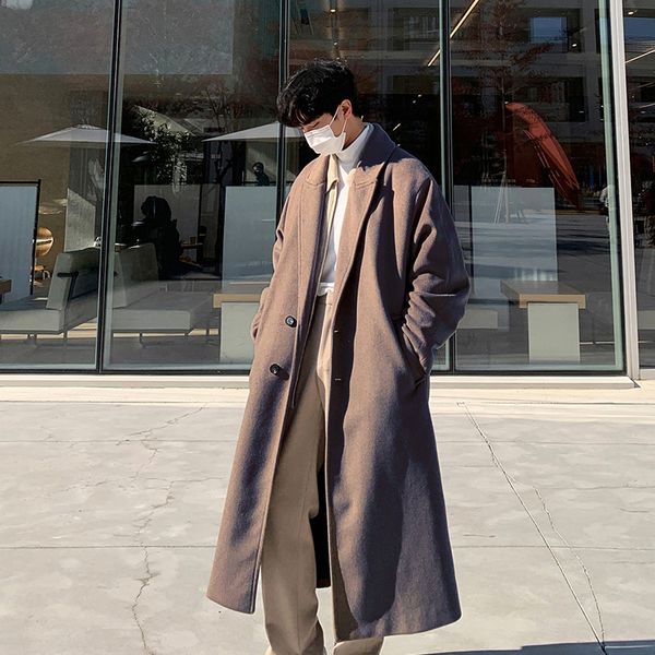 men's wool blends korean style solid color overknee woolen coat winter casual loose thick overcoat windbreaker men long trench 2xlm 230, Black
men's wool blends korean style solid color overknee woolen coat winter casual loose thick overcoat windbreaker men long trench 2xlm 230, Black