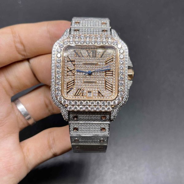 the latest men's diamond watch in 2023 big diamond bezel full-diamond popular shiny hip-hop watch 2tone rose gold case automatic, Silver
the latest men's diamond watch in 2023 big diamond bezel full-diamond popular shiny hip-hop watch 2tone rose gold case automatic, Silver