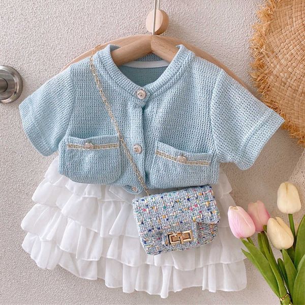 blue girls summer clothing sets girl kids knit cardigan shirts cake skirts suit baby children pcs birthday princess clothes, White
blue girls summer clothing sets girl kids knit cardigan shirts cake skirts suit baby children pcs birthday princess clothes, White
