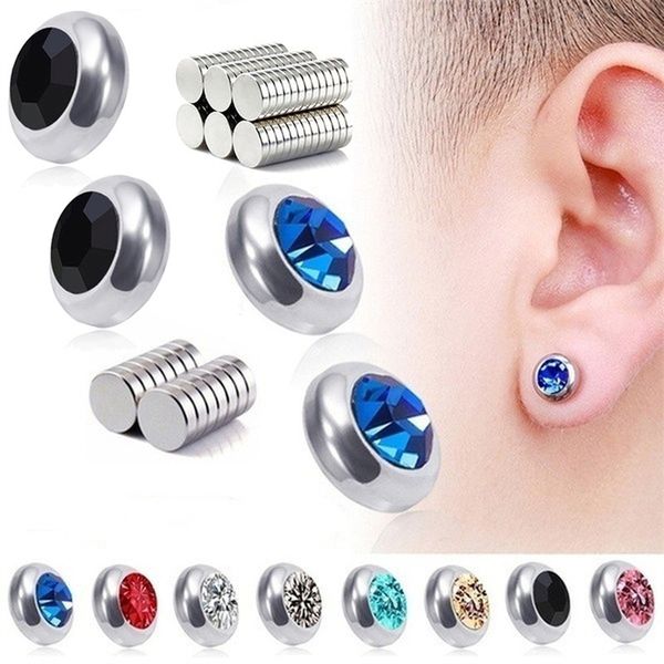 screw back magnetic slimming magnet earring for women men weight loss rhinestone stainless steel ear studs health non pierced jewelry, Silver
screw back magnetic slimming magnet earring for women men weight loss rhinestone stainless steel ear studs health non pierced jewelry, Silver