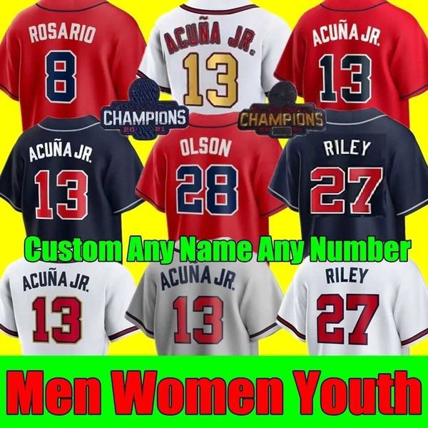 baseball jersey 13 ronald acuna jr. 7 dansby swanson gold program matt olson mens ozzie albies women austin riley youth travis d'arnaud, Blue;black
baseball jersey 13 ronald acuna jr. 7 dansby swanson gold program matt olson mens ozzie albies women austin riley youth travis d'arnaud, Blue;black