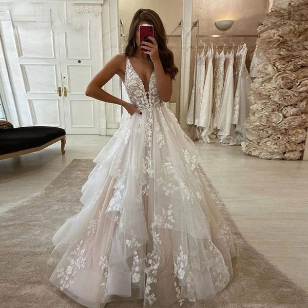 party dresses aline vneck boho wedding dress puffy tulle princess bridal plus size lace appliques backless long gowns 230213, White;black
party dresses aline vneck boho wedding dress puffy tulle princess bridal plus size lace appliques backless long gowns 230213, White;black