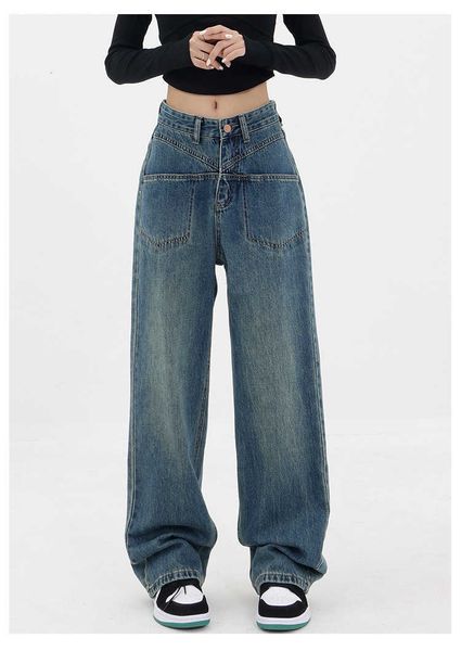 autumn ken studio2023 new high waist straight jeans women's blue wide leg casual pants
autumn ken studio2023 new high waist straight jeans women's blue wide leg casual pants