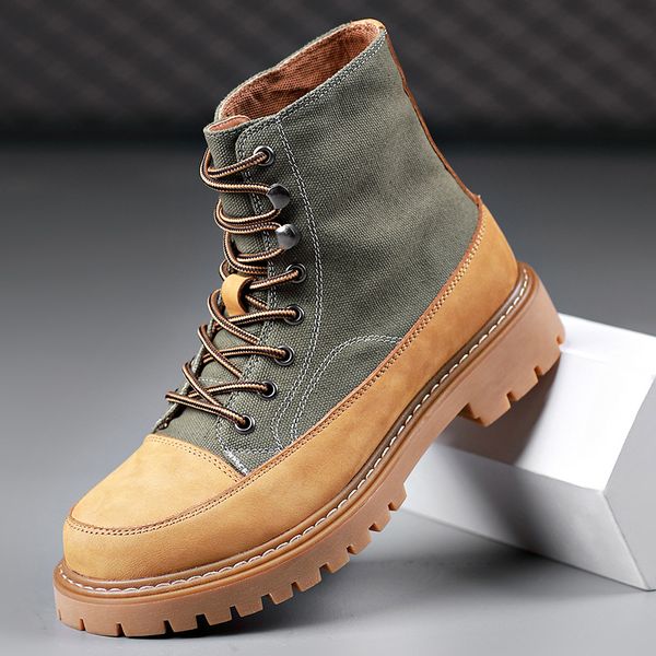 men's boots vintage layer cow leather thick bottom outdoor work boots men's english style high martin boots round head short boots, Black
men's boots vintage layer cow leather thick bottom outdoor work boots men's english style high martin boots round head short boots, Black