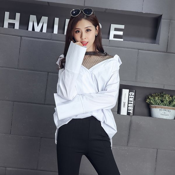 women's blouses shirts preppy style cute women patchwork mesh striped vneck two piece blouse shirt white black 8808 230213
women's blouses shirts preppy style cute women patchwork mesh striped vneck two piece blouse shirt white black 8808 230213