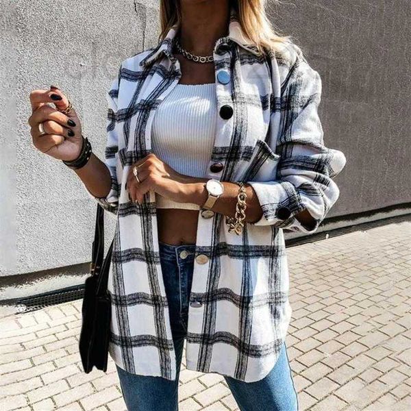 women's blouses & shirts designer women plaid blouse coat long sleeve button oversized shirt turn down collar thick ladies vintage fema, White
women's blouses & shirts designer women plaid blouse coat long sleeve button oversized shirt turn down collar thick ladies vintage fema, White