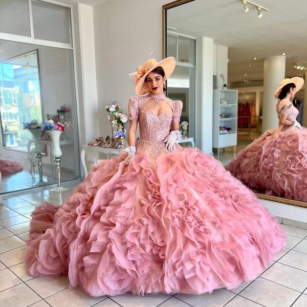 new pink quinceanera dress beads appliques short sleeve ruffles vestidos de 15 anos princess ball gowns custom made, Blue;red
new pink quinceanera dress beads appliques short sleeve ruffles vestidos de 15 anos princess ball gowns custom made, Blue;red