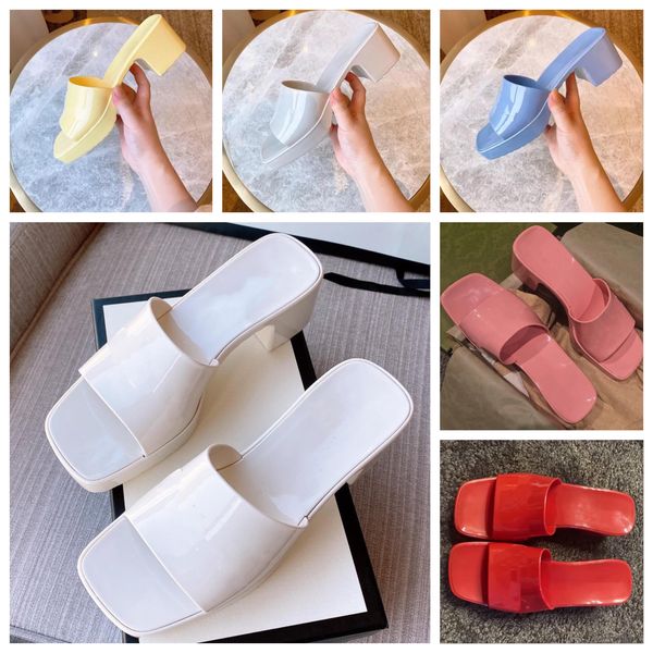 with box designer women chunky sandals rubber slippers lady fruit colors lady summer square head shoes mules size 35-41 tc, Black
with box designer women chunky sandals rubber slippers lady fruit colors lady summer square head shoes mules size 35-41 tc, Black