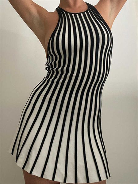 party dresses women summer mini dress sleeveless stripe bodycon pencil dress club vintage dresses female t230210, White;black
party dresses women summer mini dress sleeveless stripe bodycon pencil dress club vintage dresses female t230210, White;black