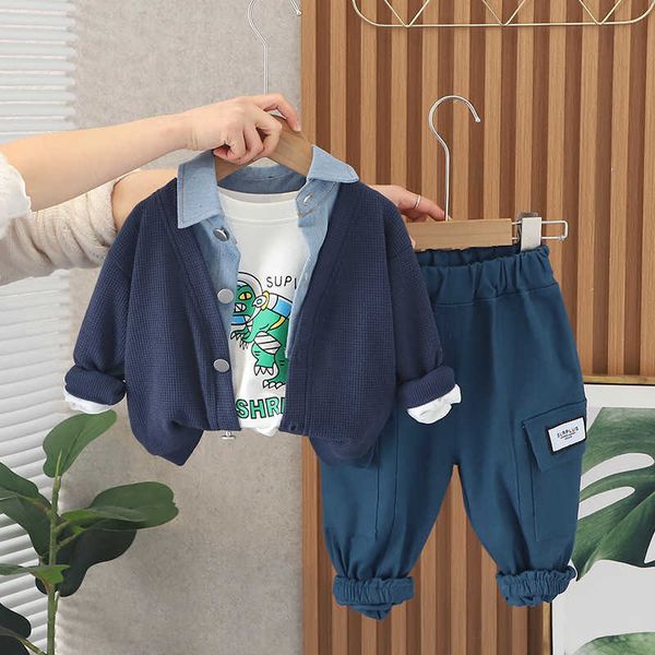 clothing sets spring and autumn baby solid color fake twopiece denim suit children's waffle coat trousers piece simple casual sportswea, White
clothing sets spring and autumn baby solid color fake twopiece denim suit children's waffle coat trousers piece simple casual sportswea, White