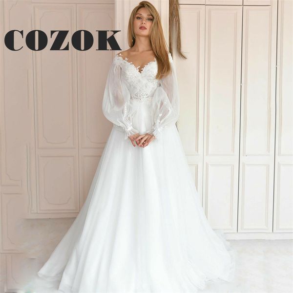 party dresses elegant a line appliques tulle wedding v neck long puff sleeve floor length bridal gown robe de marie custom s19y 230213, White;black
party dresses elegant a line appliques tulle wedding v neck long puff sleeve floor length bridal gown robe de marie custom s19y 230213, White;black