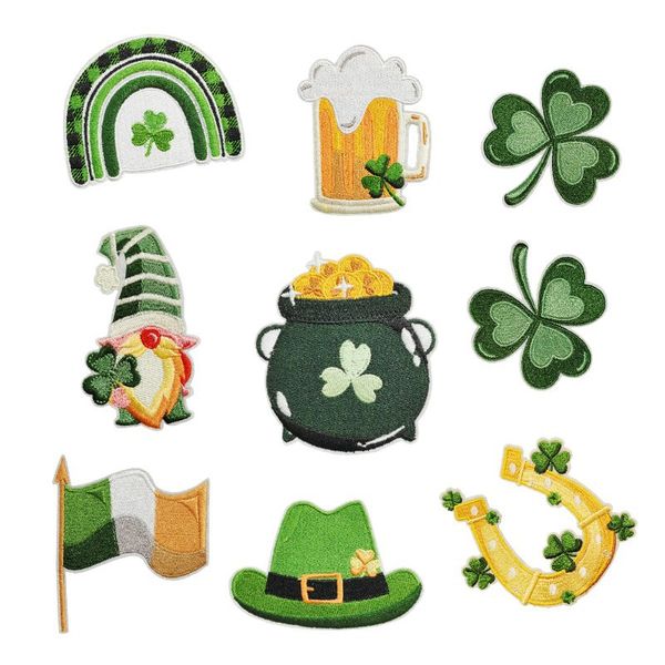 st. patrick's day patches sewing notions shamrock iron on embroidered applique repair patch diy crafts for clothing jacket jeans dress, Black
st. patrick's day patches sewing notions shamrock iron on embroidered applique repair patch diy crafts for clothing jacket jeans dress, Black