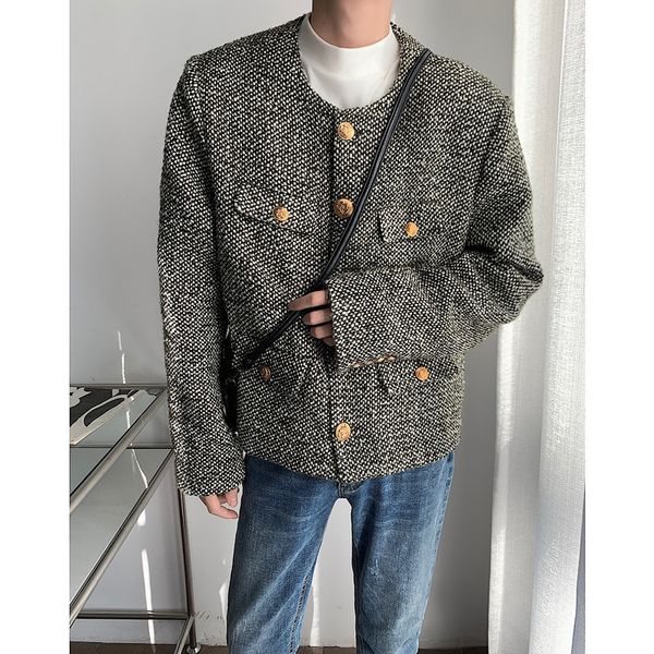 men's wool blends winter thick woolen coat warm fashion casual round neck jacket s korean loose thicke short jackets 230213, Black
men's wool blends winter thick woolen coat warm fashion casual round neck jacket s korean loose thicke short jackets 230213, Black