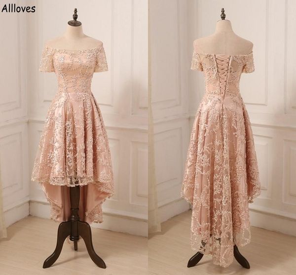 off the shoulder plus size bridesmaid dresses hi-lo pink lace women party gowns a line bateau short sleeves corset back wedding guest dress, White;pink
off the shoulder plus size bridesmaid dresses hi-lo pink lace women party gowns a line bateau short sleeves corset back wedding guest dress, White;pink